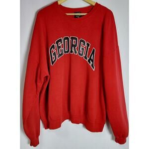 SOFFE Adult Georgia Red Crewneck Sweatshirt Size XXL-See Measurements